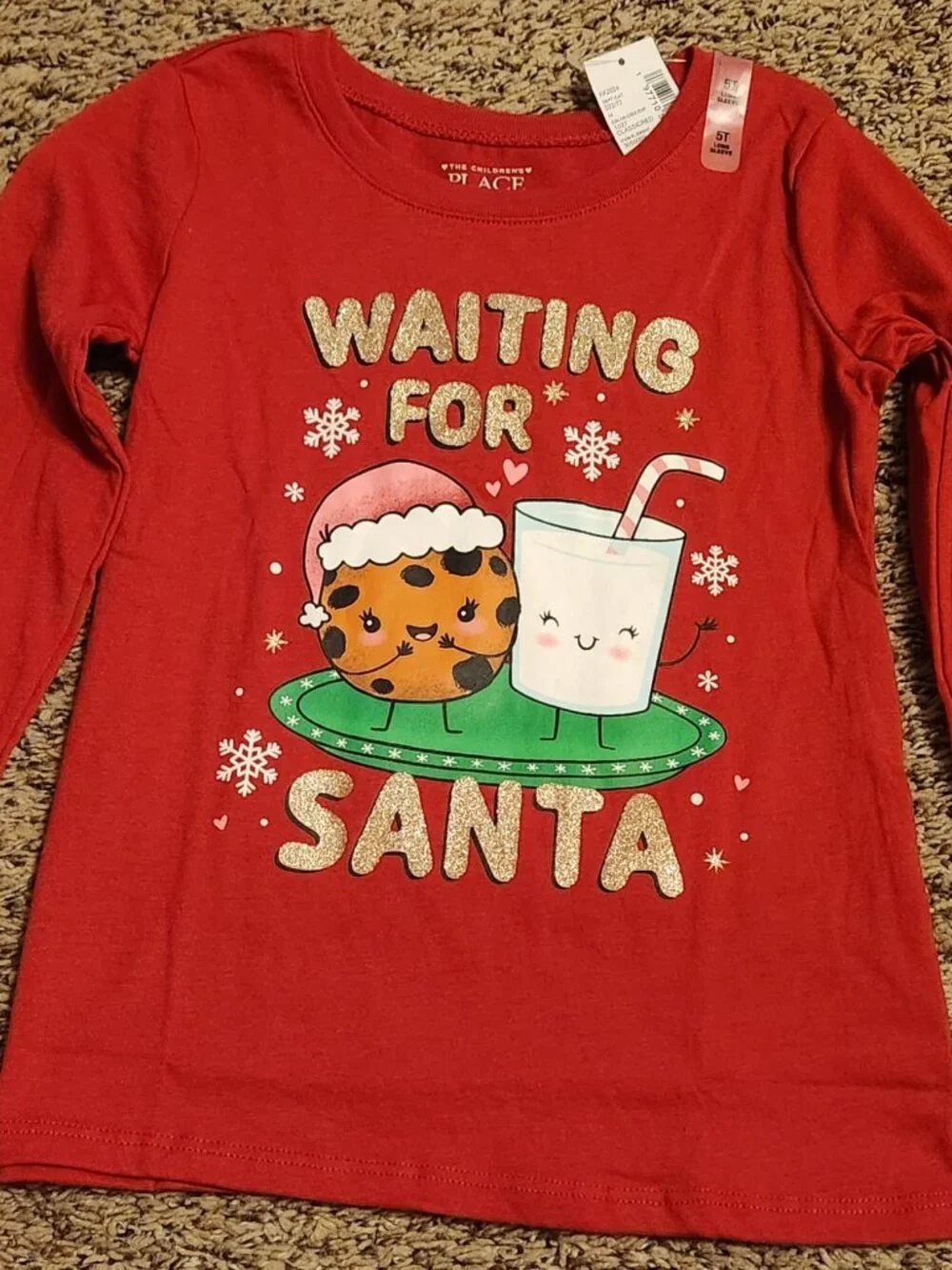 NWT Children's Place Christmas Tee Bundle 5T (4 Shirts) Girls Holiday